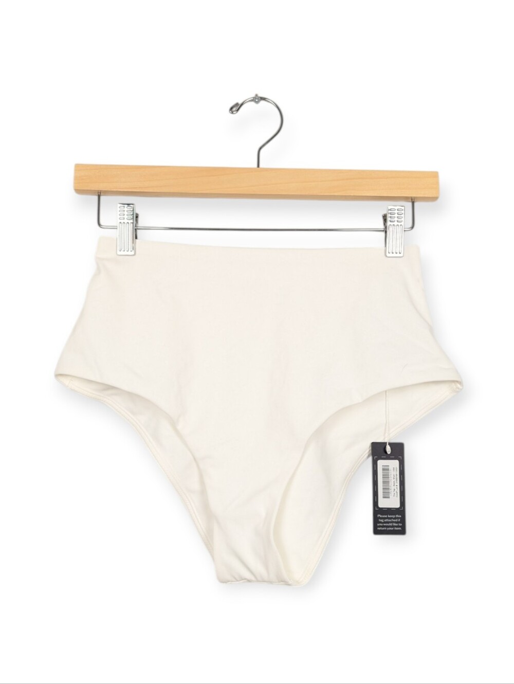 CUUP The Tap Bikini Bottoms S White High Rise Minimalist Swim Resort NWT